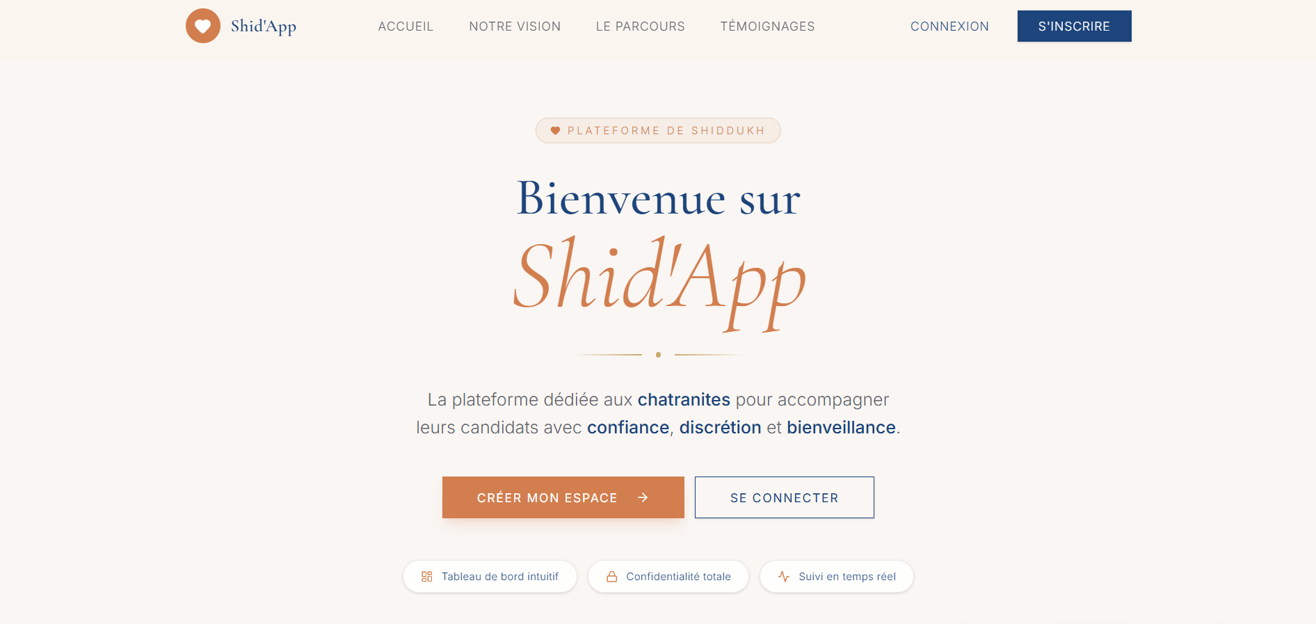 Shid'App - Plateforme web de shiddukh